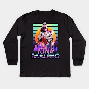 Retro King Macho Kids Long Sleeve T-Shirt